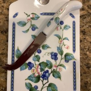 New! Ceramic Cheese Board and Knife